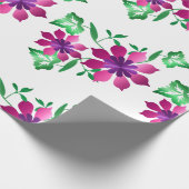 Roze Floral Verpakkingspapier Cadeaupapier (Hoek)