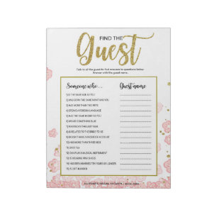 Roze Floral vind het Game van het Vrijgezellenfees Notitieblok