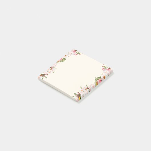 Roze Floral Vine Post-it® Notes (Schuin)