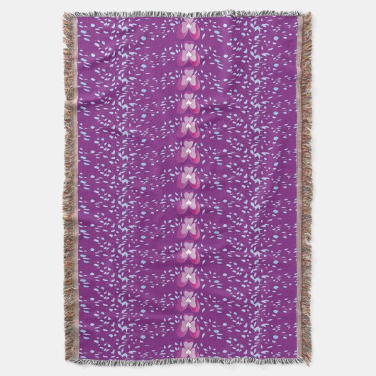  Roze Floral Violet behang patroon Deken (Voorkant Verticaal)