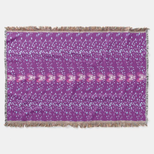 Roze Floral Violet behang patroon Deken (Voorkant)