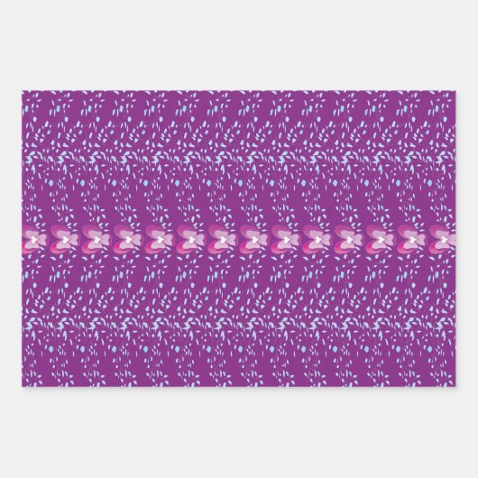  Roze Floral Violet behang patroon Inpakpapier Vel (Voorkant 3)