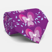  Roze Floral Violet behang patroon Stropdas (Opgerold)