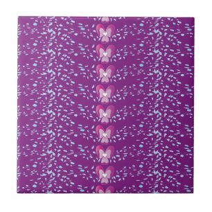 Roze Floral Violet behang patroon Tegeltje