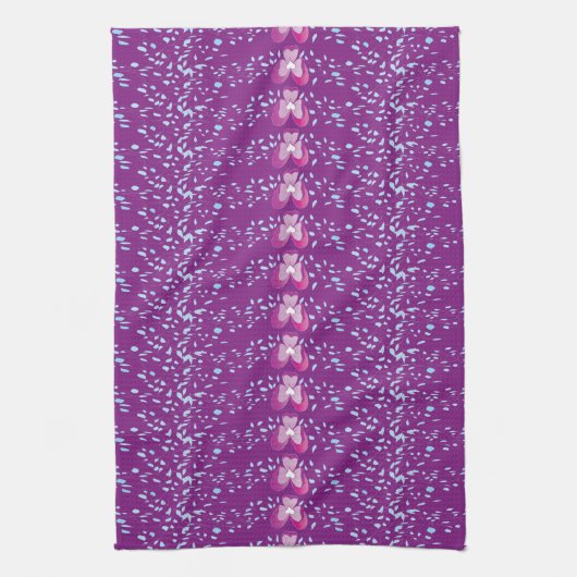  Roze Floral Violet behang patroon Theedoek (Verticaal)