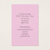 Roze Floral Visitekaartje (Achterkant)