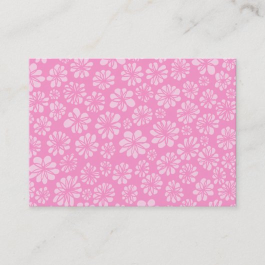 Roze Floral Visitekaartje (Voorkant)