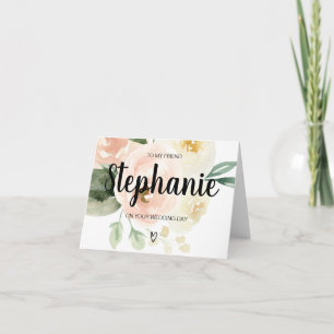 Roze Floral voor mijn vriendenkaart voor bruid Kaart
