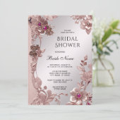 Roze Floral Vrijgezellenfeest Kaart (Staand voorkant)