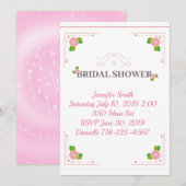  Roze Floral Vrijgezellenfeest Kaart (Voorkant / Achterkant)