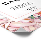 Roze Floral Vrijgezellenfeest Mimosa Bar, teken Poster (Hoek)