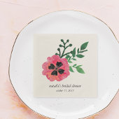 Roze Floral Vrijgezellenfeest Napkins Servetten