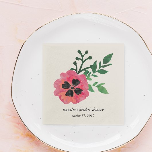 Roze Floral Vrijgezellenfeest Napkins Servetten