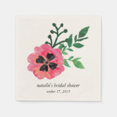 Roze Floral Vrijgezellenfeest Napkins Servetten (Voorkant)