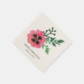 Roze Floral Vrijgezellenfeest Napkins Servetten (Hoek)