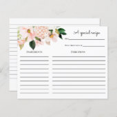 Roze Floral Vrijgezellenfeest Recipcard (Voorkant / Achterkant)