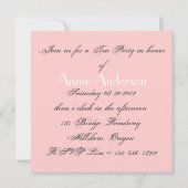 Roze Floral Vrijgezellenfeest Tea Party Invitation Kaart (Achterkant)