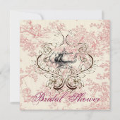 Roze Floral Vrijgezellenfeest Tea Party Invitation Kaart (Voorkant)