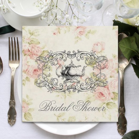 Roze Floral Vrijgezellenfeest Tea Party Invitation Kaart