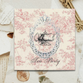 Roze Floral Vrijgezellenfeest Tea Party Invitation Kaart
