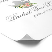 Roze Floral Vrijgezellenfeest Tea Party Silver Wel Poster (Hoek)