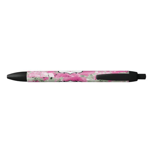 Roze Floral, Vrijgezellenfeest Zwarte Inkt Pen (Achterkant)