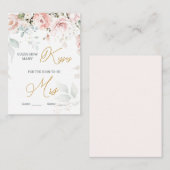 Roze Floral vult hoeveel Kisses in de pot Informatiekaartje (Voorkant / Achterkant)
