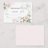 Roze Floral vult hoeveel Kisses in de pot Plaatskaartje (Voorkant / Achterkant)