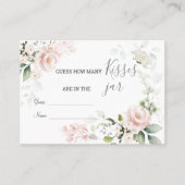 Roze Floral vult hoeveel Kisses in de pot Plaatskaartje (Voorkant)