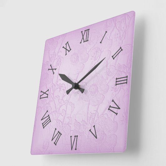 Roze Floral Wall klok (Hoek)