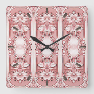 Roze Floral Wall klok