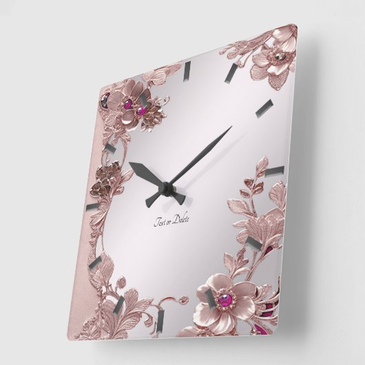 Roze Floral Wall klok (Hoek)