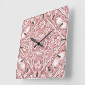 Roze Floral Wall klok (Hoek)