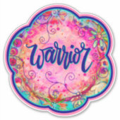 Roze Floral Warrior Inspirivity Sticker (Voorkant)