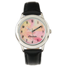  Roze Floral Watch met persoonlijke naam