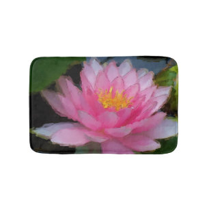 Roze Floral Water Lily Lotus Flower Badmat