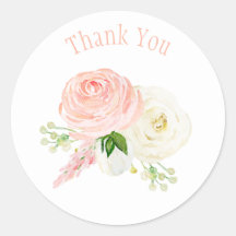 Roze Floral Waterverf Blush Hartelijk dank