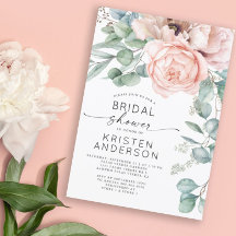 Roze Floral Waterverf Bridal Shower