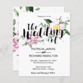 Roze Floral Waterverf Cheap Weddenschap (Voorkant / Achterkant)