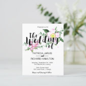 Roze Floral Waterverf Cheap Weddenschap (Staand voorkant)