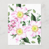 Roze Floral Waterverf Cheap Weddenschap (Achterkant)