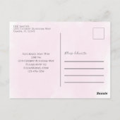 Roze Floral Waterverf  Cherry Blossom Briefkaart (Achterkant)