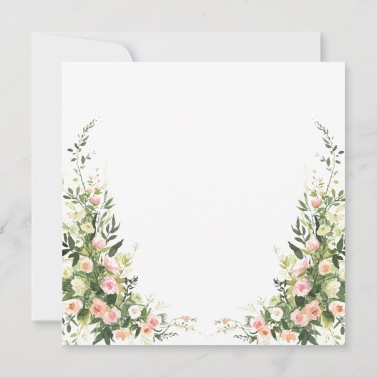 Roze Floral Waterverf Elegant Manuscript Uitnodigi (Achterkant)