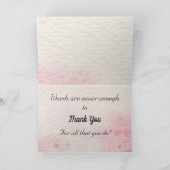 Roze Floral Waterverf Hartelijk dank Kaart (Binnen)