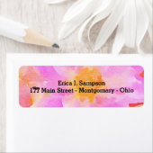 Roze Floral Waterverf Labels (Insitu)