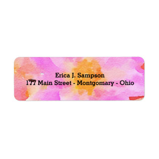 Roze Floral Waterverf Labels