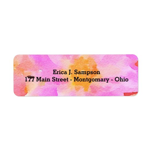 Roze Floral Waterverf Labels (Voorkant)