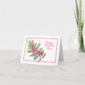 Roze Floral Waterverf Moederdag Kaart (Voorkant)
