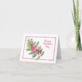 Roze Floral Waterverf Moederdag Kaart