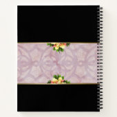 Roze Floral Waterverf Monogram Naam Notitieboek (Achterkant)